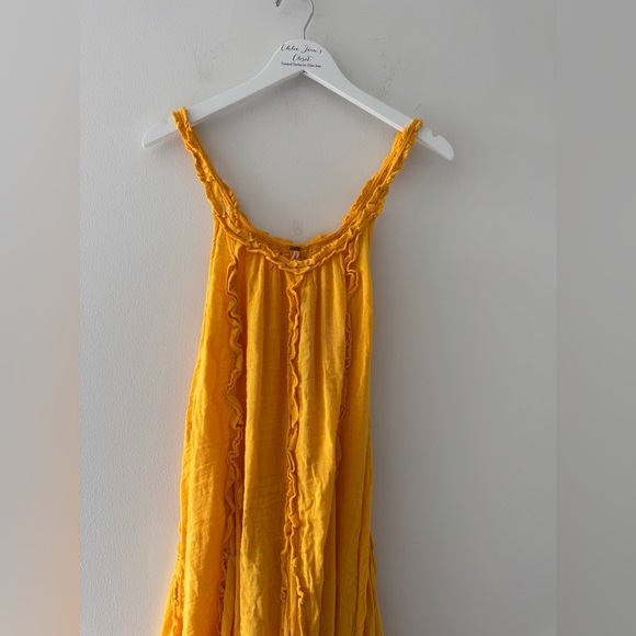 FREE PEOPLE McKinley Maxi Yellow Dress S - Picture 6 of 7